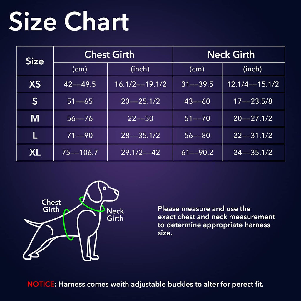 Light up Dog Harness - USB Rechargeable LED Dog Harness with Reflective Strips, Comfortable Adjustable Sizes (Green, Medium)